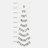 Organic Letter Custom Necklace - Gold/Pavé