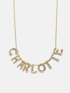 Organic Letter Custom Necklace - Gold/Pavé