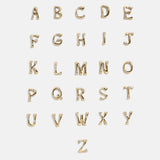 Organic Letter Custom Necklace - Gold/Pavé