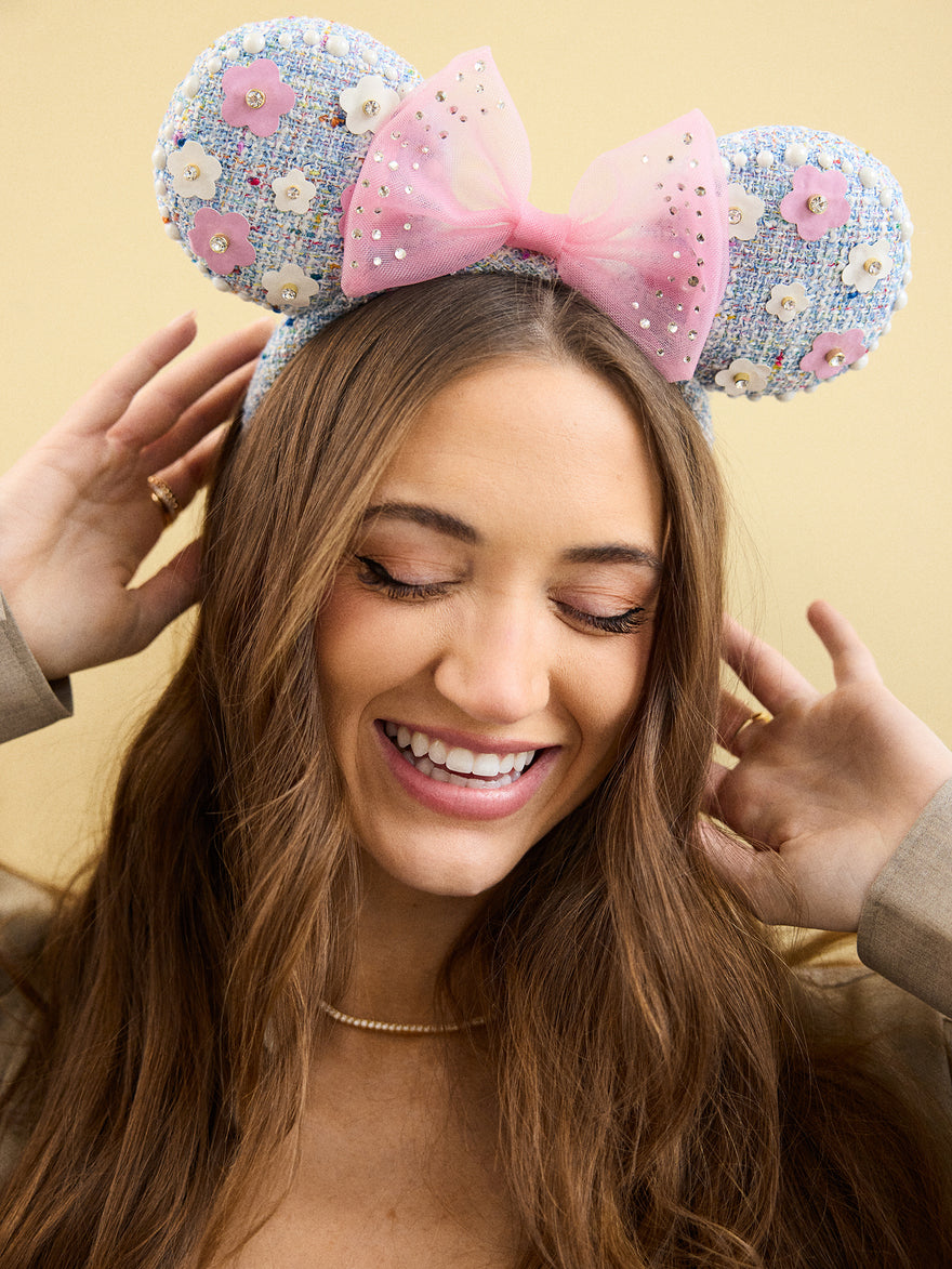 Disney Minnie Mouse Tweed Flower Ears Headband - Minnie Mouse Tweed Flower Ears