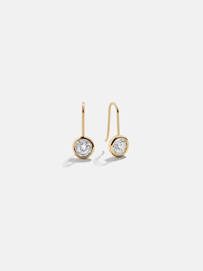 Mini Fallon 18K Gold Bezel Earrings - 8MM Stone