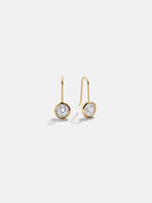 Fallon 18K Gold Bezel Earrings - 8MM Stone