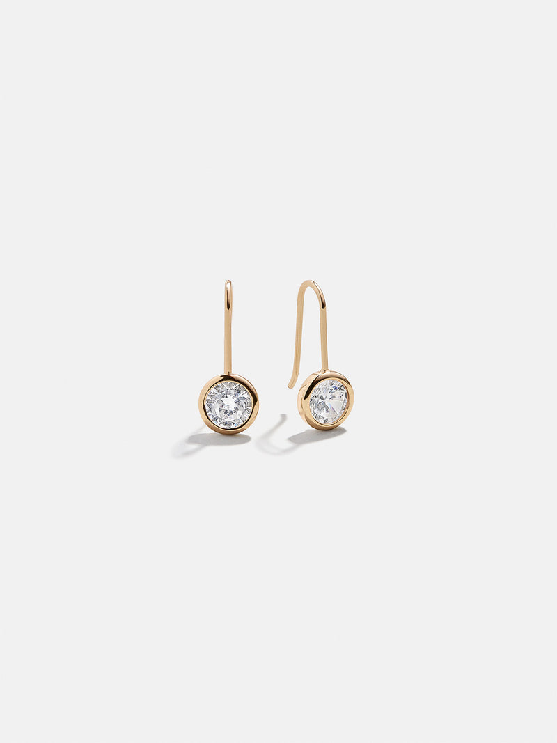 Fallon 14K Gold Bezel Earrings - 8MM Stone