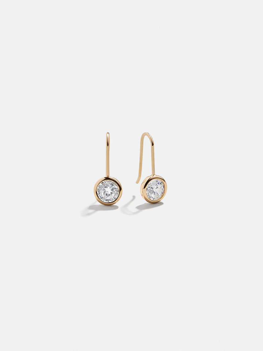 Fallon 14K Gold Bezel Earrings - 8MM Stone