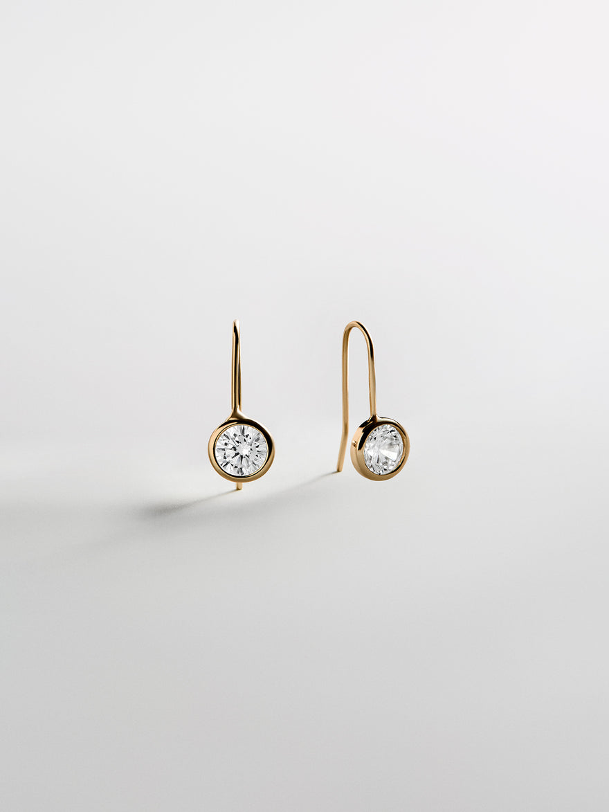 Fallon 14K Gold Bezel Earrings - 8MM Stone