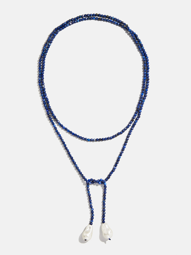 BaubleBar Semi-Precious Pearl Wrap Necklace - Lapis - 
    Beaded necklace with baroque pearls
  
