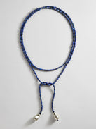 Semi-Precious Pearl Wrap Necklace - Lapis