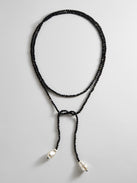 Semi-Precious Pearl Wrap Necklace - Onyx