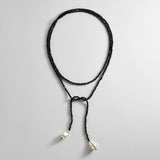 Semi-Precious Pearl Wrap Necklace - Onyx