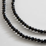 Semi-Precious Pearl Wrap Necklace - Onyx