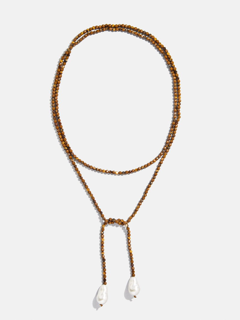 BaubleBar Semi-Precious Pearl Wrap Necklace - Tiger's Eye - 
    Beaded necklace with baroque pearls
  
