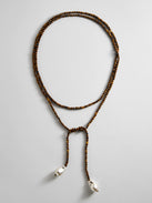 Semi-Precious Pearl Wrap Necklace - Tiger's Eye