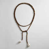 Semi-Precious Pearl Wrap Necklace - Tiger's Eye