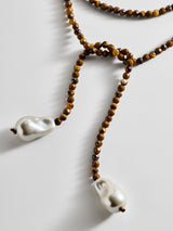 BaubleBar Semi-Precious Pearl Wrap Necklace - Tiger's Eye - 
    Beaded necklace with baroque pearls
  
