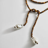 Semi-Precious Pearl Wrap Necklace - Tiger's Eye