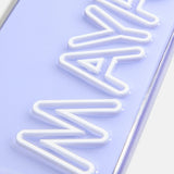Fine Line Custom iPhone Case - Transparent Purple/White