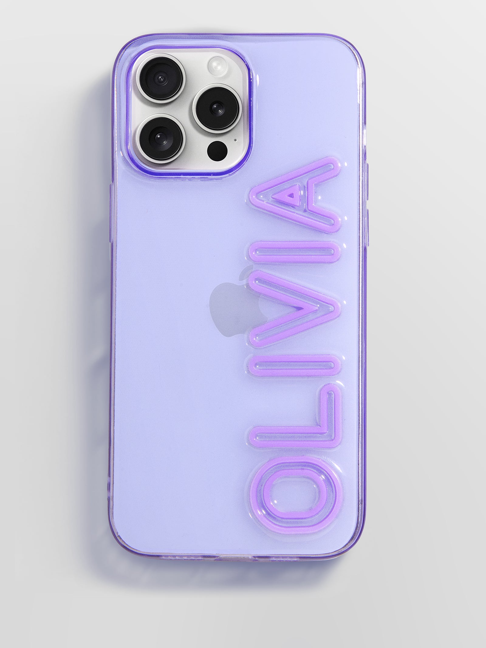 Fine Line Custom iPhone Case - Transparent Purple/Lavender