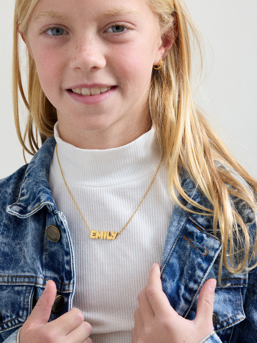 Waterproof Kids’ Custom Nameplate Necklace - Balloon