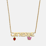Waterproof Kids’ Custom Nameplate Charm Necklace - Gold