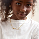 Waterproof Kids’ Custom Nameplate Necklace - Cursive