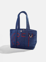 BaubleBar Cherry Red - 
    Personalized canvas tote bag with custom embroidered initials 
  

