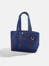 BaubleBar Chocolate Brown - 
    Personalized canvas tote bag with custom embroidered initials 
  
