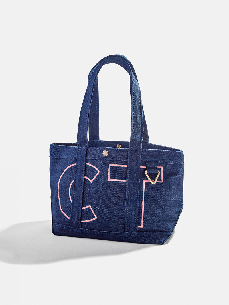 BaubleBar Soft Pink - 
    Personalized canvas tote bag with custom embroidered initials 
  
