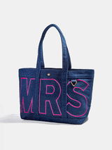 BaubleBar  - 
    Personalized canvas tote bag with custom embroidered initials 
  
