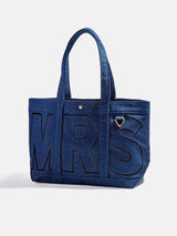 BaubleBar Jet Black - 
    Personalized canvas tote bag with custom embroidered initials 
  
