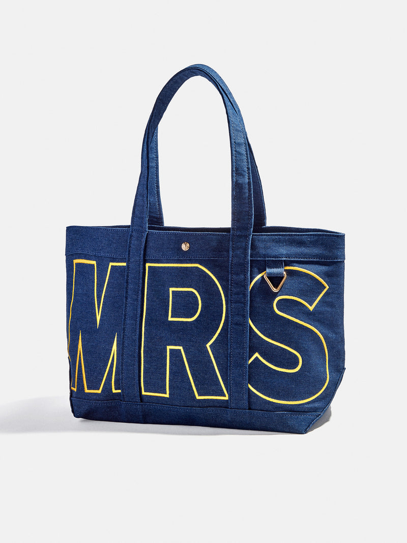BaubleBar Butter Yellow - 
    Personalized canvas tote bag with custom embroidered initials 
  
