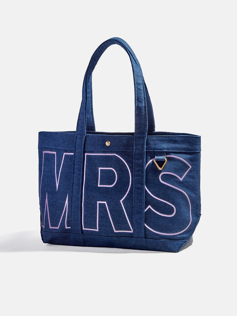 BaubleBar Lilac - 
    Personalized canvas tote bag with custom embroidered initials 
  

