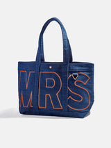BaubleBar Tangerine Orange - 
    Personalized canvas tote bag with custom embroidered initials 
  

