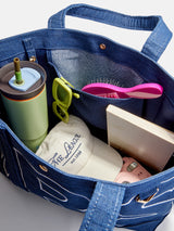 BaubleBar Royal Blue - 
    Personalized canvas tote bag with custom embroidered initials 
  
