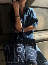 BaubleBar Soft Pink - 
    Personalized canvas tote bag with custom embroidered initials 
  
