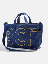 BaubleBar Butter Yellow - 
    Personalized canvas tote bag with custom embroidered initials 
  

