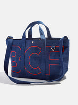 BaubleBar Cherry Red - 
    Personalized canvas tote bag with custom embroidered initials 
  
