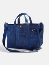 BaubleBar Royal Blue - 
    Personalized canvas tote bag with custom embroidered initials 
  
