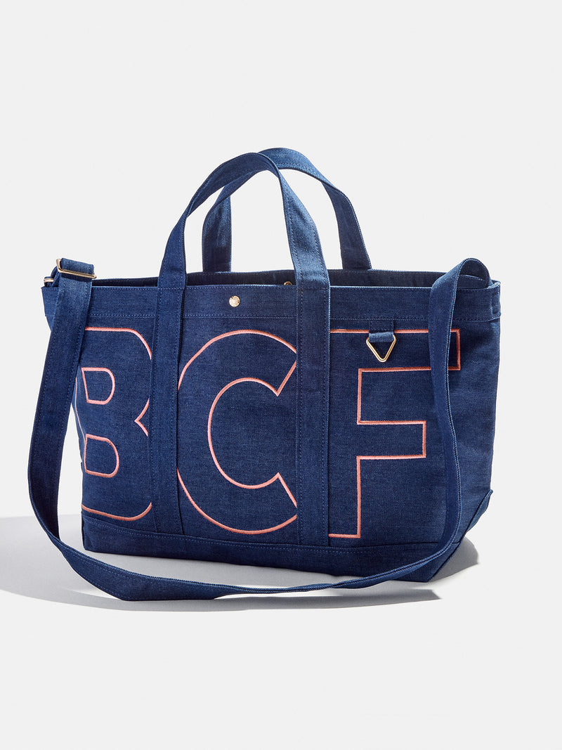 BaubleBar Soft Pink - 
    Personalized canvas tote bag with custom embroidered initials 
  
