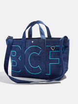 BaubleBar Turquoise - 
    Personalized canvas tote bag with custom embroidered initials 
  

