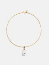 BaubleBar Teagan Pearl Collar Necklace - Gold/Pearl - 
    Choker necklace with baroque pearl
  
