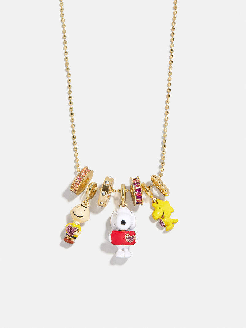 Peanuts Charm Necklace - Gold/Pavé