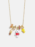 Peanuts Charm Necklace - Gold/Pavé