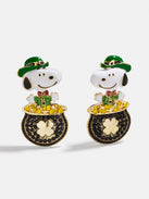 Peanuts Snoopy St. Patrick’s Day Earrings - Gold/Black