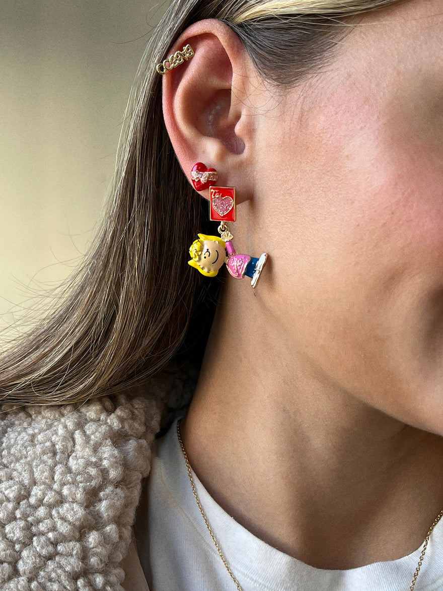 Peanuts Valentine’s Day Earring Set - Red/Pink