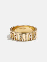 BaubleBar 18K Gold Cigar Band Custom Ring - Gold/Pavé - 
    Made with Love: 15% Off Custom
  
