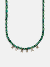 BaubleBar Mini Semi-Precious Pavé Custom Necklace - Malachite - 
    Personalized name necklace
  
