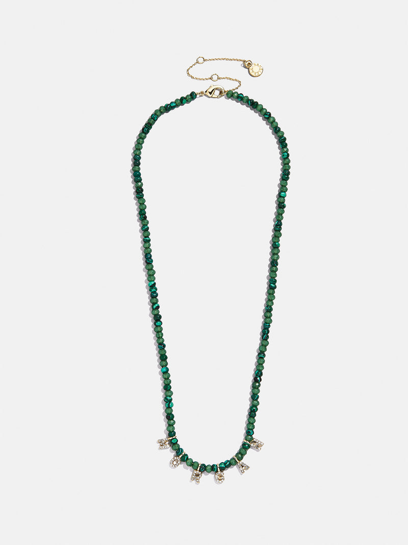 BaubleBar Mini Semi-Precious Pavé Custom Necklace - Malachite - 
    Personalized name necklace
  
