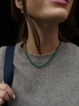BaubleBar Mini Semi-Precious Pavé Custom Necklace - Malachite - 
    Personalized name necklace
  
