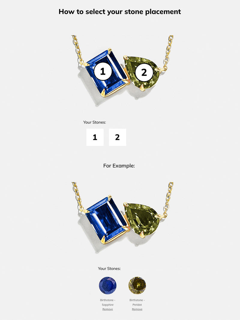 BaubleBar Toi et Moi 18K Gold Custom Birthstone Necklace - Gold - 
    25% Off Custom Gifts: The Annual Custom Event
  
