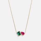 Toi et Moi 14K Gold Custom Birthstone Necklace - Gold
